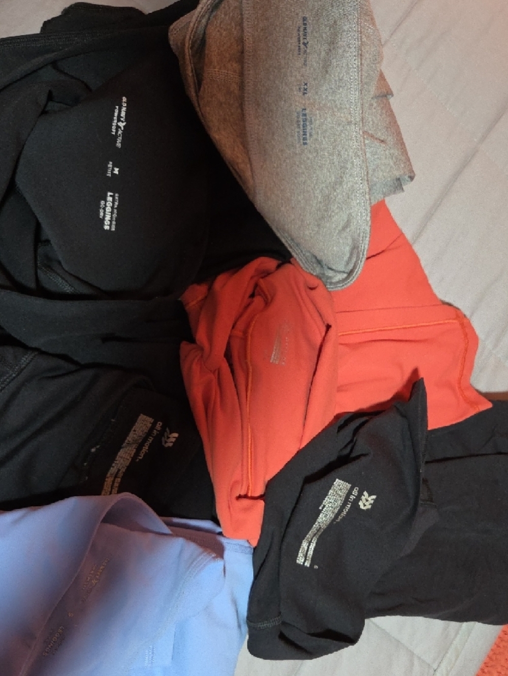 Mixed Activewear Leggings Bundle - Black, Coral, Lavender, Gray - Picture 2 of 2